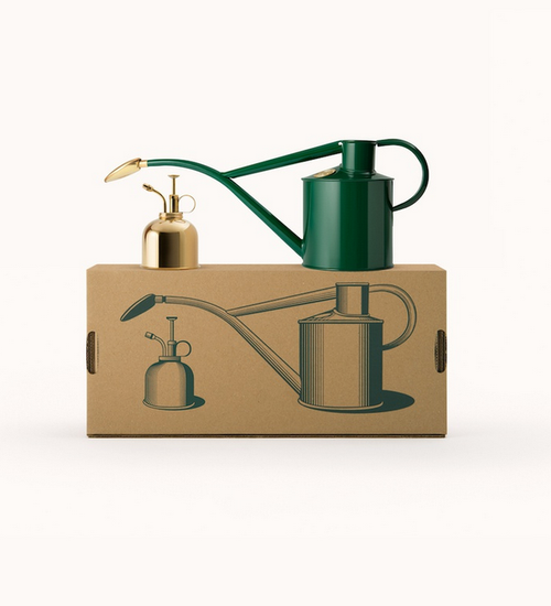HAWS || INDOOR WATERING CAN GREEN KIT AND BRASS MISTER