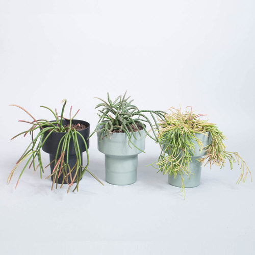 TWO TIERED PLANTER - LIGHT GREY