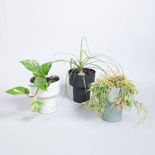 TWO TIERED PLANTER - LIGHT GREY
